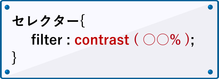 filterプロパティのcontrastの書き方