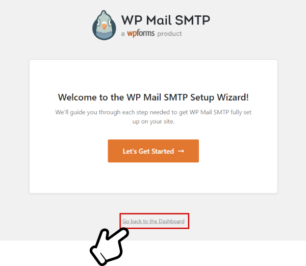 WP Mail SMTPのセットアップウィザード画面