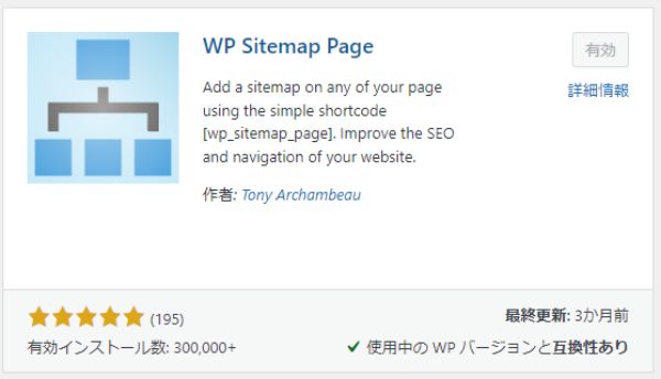 WP-Sitemap-Pageプラグイン